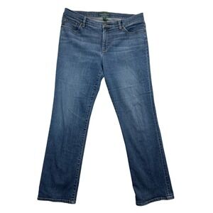 LRL Lauren Jeans Co Ralph Lauren Womens 14 Blue Denim Straight Leg